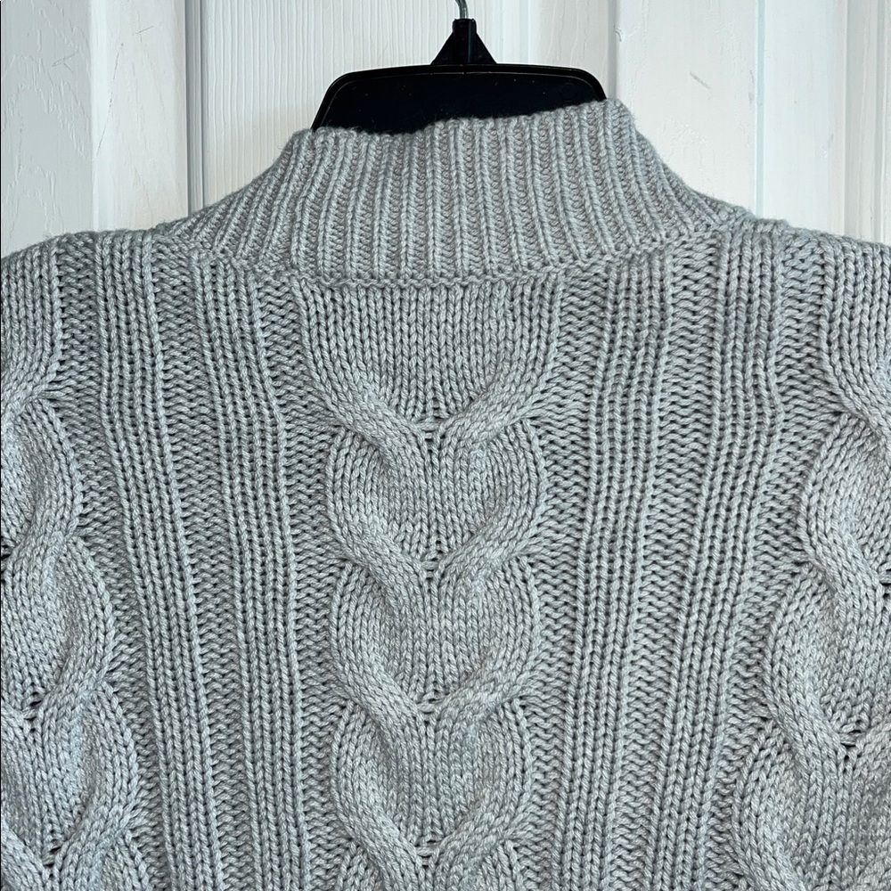 Banana Republic Gray Cable Knit Cardigan Open Front Size Small - Picture 4 of 9